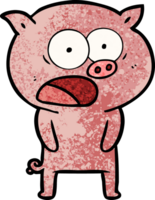 dessin animé cochon criant png