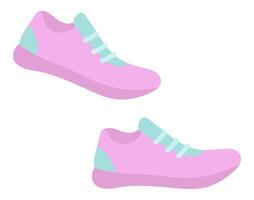 deporte zapatillas en plano diseño. mujer calzado para corriendo y capacitación. ilustración aislado. vector