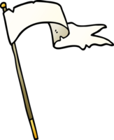 cartoon doodle waving white banner flag png