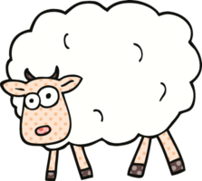 comic book style cartoon sheep png