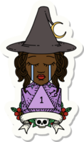 sticker of a crying human witch with natural one roll png