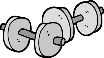 hand drawn doodle style cartoon pair of dumbbells png