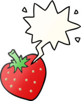 cartoon strawberry with speech bubble in smooth gradient style png