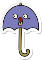 pegatina de un lindo paraguas de dibujos animados png