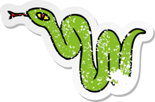 hand drawn distressed sticker cartoon doodle of a garden snake png