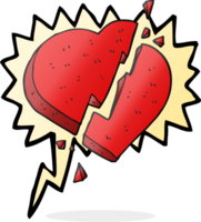 mano disegnato discorso bolla cartone animato rotto cuore simbolo png