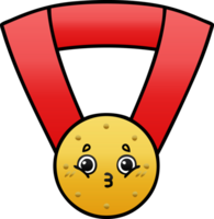 gradient shaded cartoon of a gold medal png