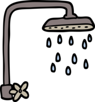 pommeau de douche de dessin animé de style doodle dessiné à la main png