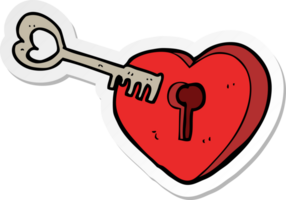 sticker of a cartoon heart with keyhole png