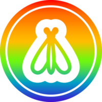 vliegend insect circulaire icoon met regenboog helling af hebben png