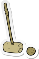 sticker of a cartoon croquet mallet and ball png