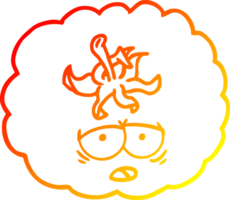 warm gradient line drawing of a cartoon tomato png