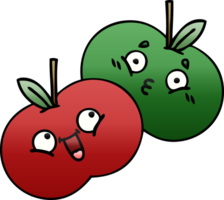 degradado sombreado dibujos animados de un jugoso manzana png