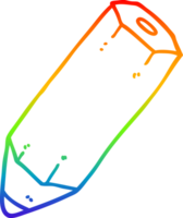 rainbow gradient line drawing of a cartoon pencil png