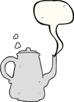 hand drawn speech bubble cartoon steaming  coffee pot png