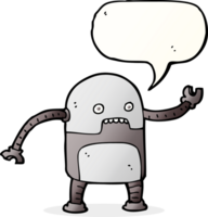 robot de dessin animé drôle avec bulle de dialogue png