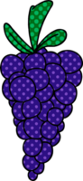 comic book style quirky cartoon bunch of grapes png