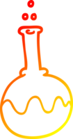 warm gradient line drawing of a cartoon science experiment png