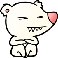 angry polar bear cartoon sitting png