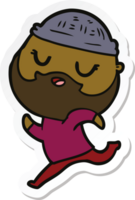 sticker van een tekenfilmman met baard png