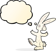 Cartoon-Kaninchen mit Gedankenblase png