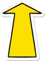 sticker of a quirky hand drawn cartoon arrow png