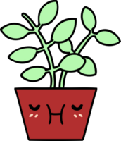 cartoon of a peaceful house plant just growing there giving you that super healthy clean oxygen png