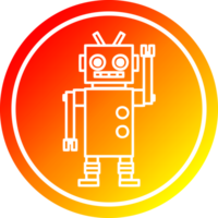 Tanzen Roboter kreisförmig Symbol mit warm Gradient Fertig png