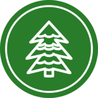 Nevado árbol circular icono símbolo png