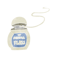 hand retro cartoon dental floss png