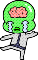 dessin animé gros cerveau extraterrestre qui pleure png