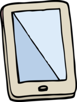 hand- getrokken tekening stijl tekenfilm computer tablet png