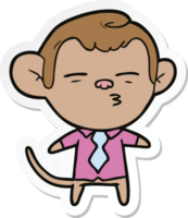 sticker of a cartoon suspicious monkey png