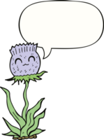 cartoon thistle with speech bubble png