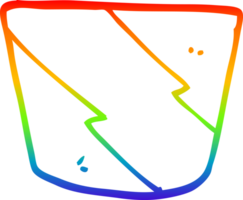 rainbow gradient line drawing of a cartoon muffin pot png