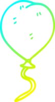 cold gradient line drawing of a cartoon balloon png