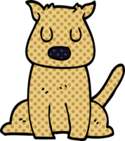 dessin animé doodle chien calme png