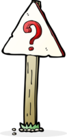 cartoon question mark sign post png