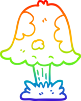 arc en ciel pente ligne dessin de une dessin animé champignon png