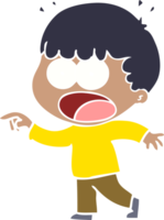 flat color style cartoon shocked man pointing png