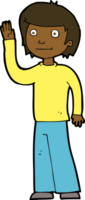 cartoon friendly boy waving png