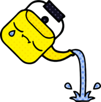 comic book style cartoon of a pouring kettle png