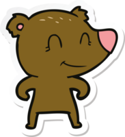 sticker of a smiling bear cartoon png