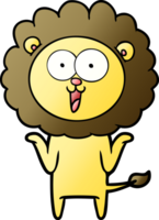 heureux, dessin animé, lion png