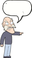 cartoon furious old man with speech bubble png