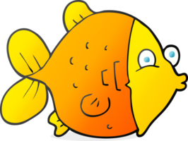 mano disegnato cartone animato divertente pesce png