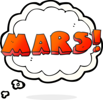 hand drawn thought bubble cartoon Mars text symbol png