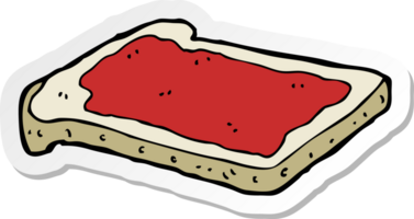 pegatina de una mermelada de dibujos animados sobre una tostada png