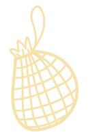 Shopping eco mesh bag in flat design. Zero waste net bag for products. illustration isolated. vector