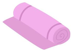 Yoga mat in flat design. Rolled foam carpet for fitness and stretching. illustration isolated. vector